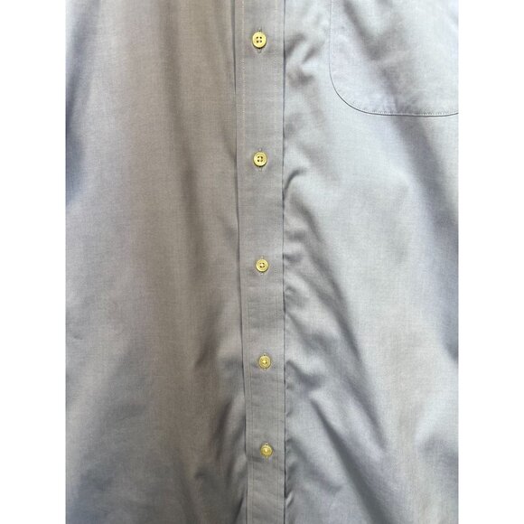 Jos. A Bank Mens Travelers Button Up Cotton Shirt Size 171/2-34 Blue Long Sleeve - Picture 8 of 13